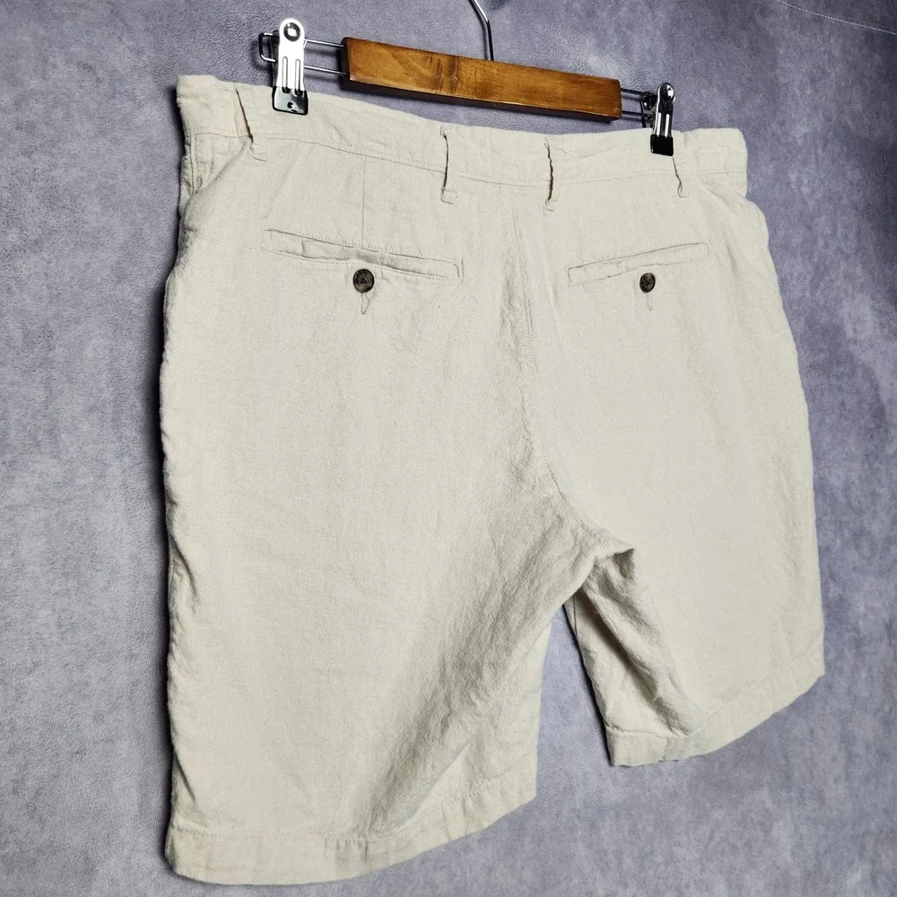 Goodfellow & Co Mens 36 Every Wear Linen Cotton Blend Shorts Beige 9 Inseam